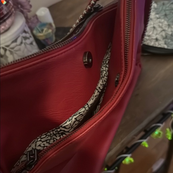 Red Studded Shoulder Bag - Picture 2 of 12